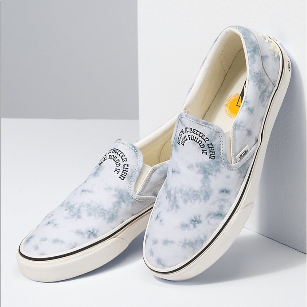 Vans x Park Project Slip-On White & Grey Tie Dye Skate Shoes Size 6M/ 7.5W